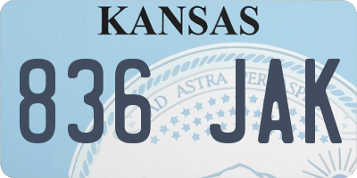 KS license plate 836JAK
