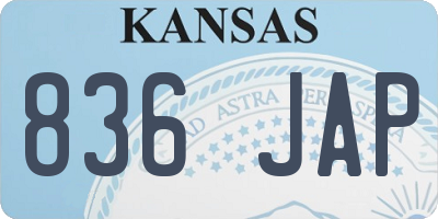 KS license plate 836JAP