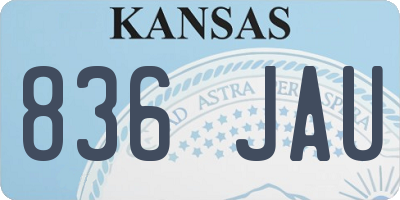 KS license plate 836JAU