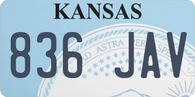 KS license plate 836JAV