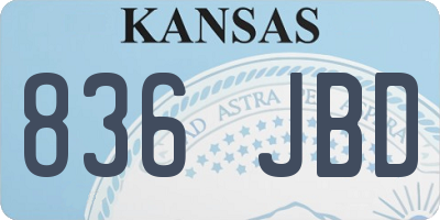 KS license plate 836JBD