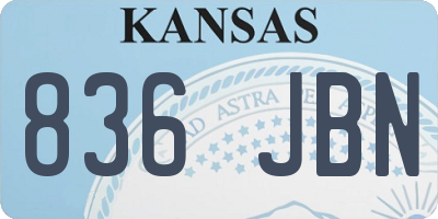 KS license plate 836JBN