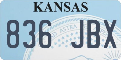 KS license plate 836JBX