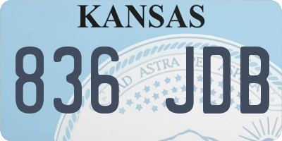 KS license plate 836JDB