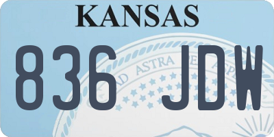 KS license plate 836JDW