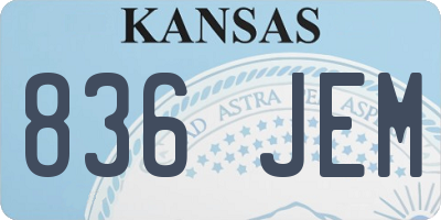 KS license plate 836JEM