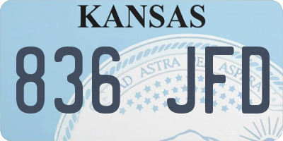 KS license plate 836JFD