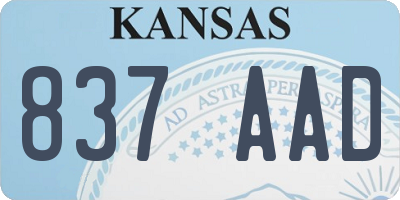 KS license plate 837AAD