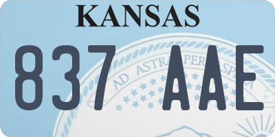 KS license plate 837AAE