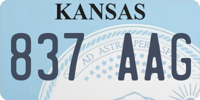 KS license plate 837AAG