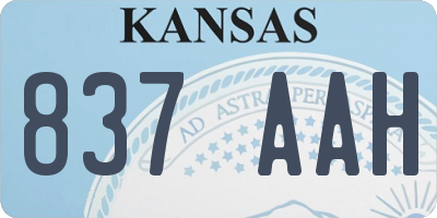 KS license plate 837AAH