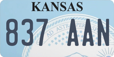 KS license plate 837AAN