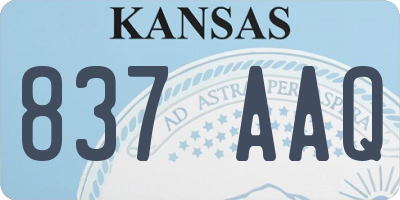 KS license plate 837AAQ