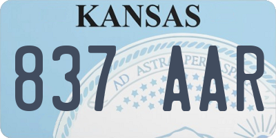 KS license plate 837AAR