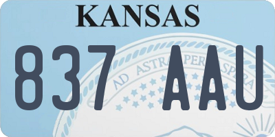KS license plate 837AAU