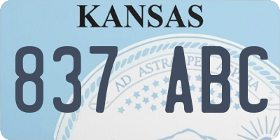 KS license plate 837ABC