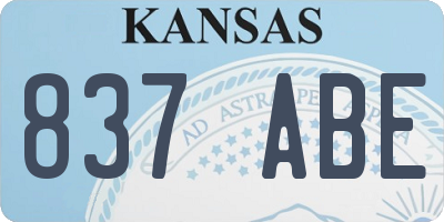KS license plate 837ABE