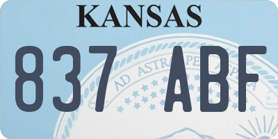 KS license plate 837ABF