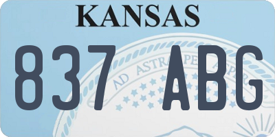 KS license plate 837ABG