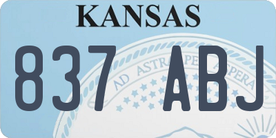 KS license plate 837ABJ
