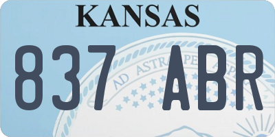 KS license plate 837ABR