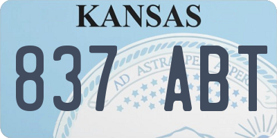 KS license plate 837ABT
