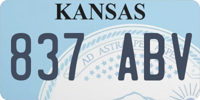 KS license plate 837ABV