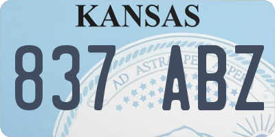 KS license plate 837ABZ