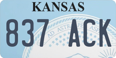 KS license plate 837ACK