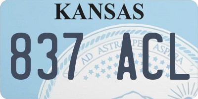 KS license plate 837ACL