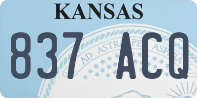 KS license plate 837ACQ