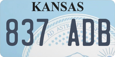 KS license plate 837ADB