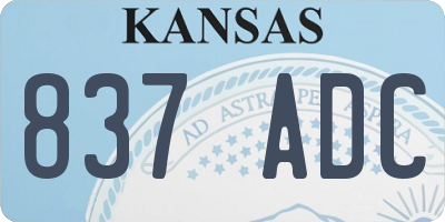 KS license plate 837ADC