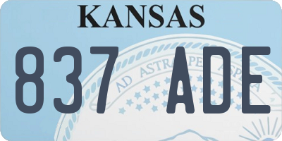 KS license plate 837ADE