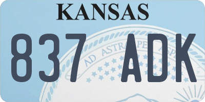KS license plate 837ADK