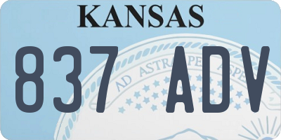 KS license plate 837ADV
