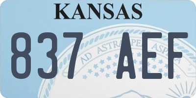 KS license plate 837AEF