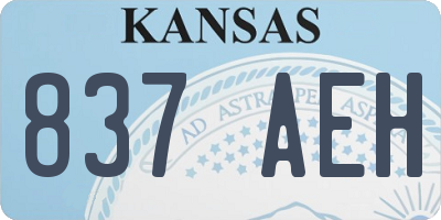KS license plate 837AEH