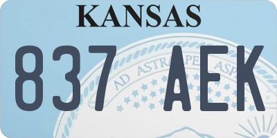KS license plate 837AEK