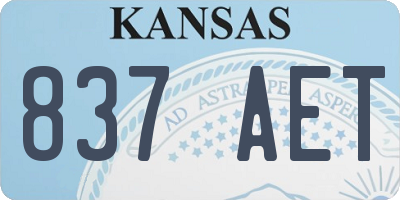 KS license plate 837AET