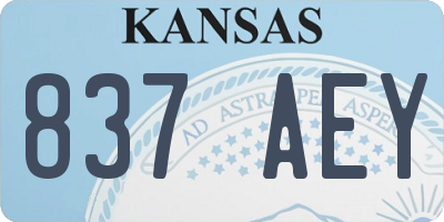 KS license plate 837AEY