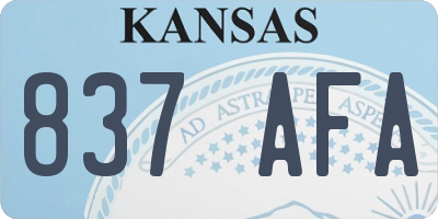 KS license plate 837AFA