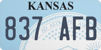 KS license plate 837AFB