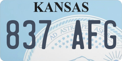 KS license plate 837AFG