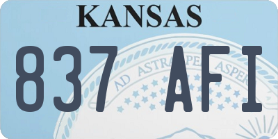 KS license plate 837AFI