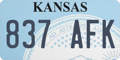 KS license plate 837AFK