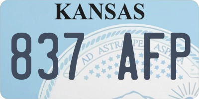 KS license plate 837AFP