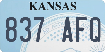 KS license plate 837AFQ