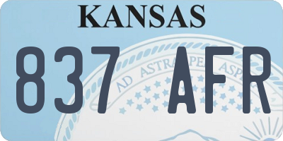 KS license plate 837AFR