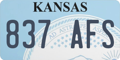 KS license plate 837AFS